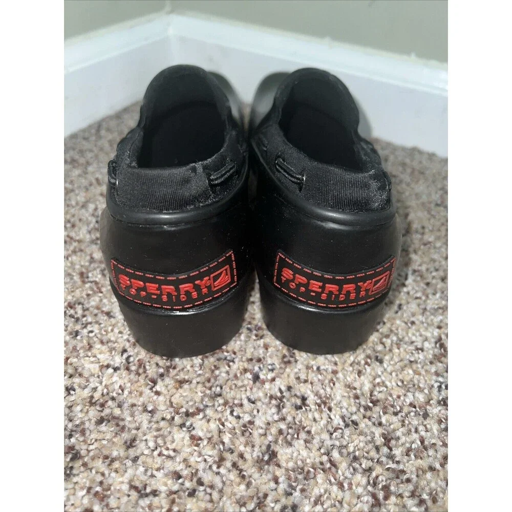 NWOB SPERRY Top Sider Black Rubber Water Shoes Women 6.5M 9239831 Slip On - Picture 5 of 6
